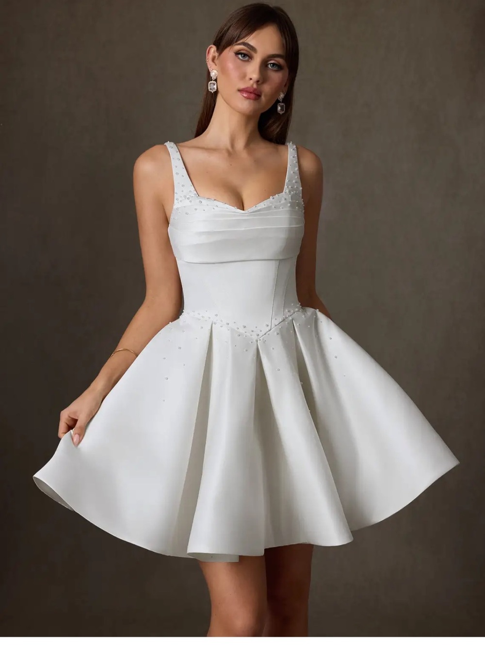 Azazie White Mini Dress